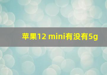 苹果12 mini有没有5g